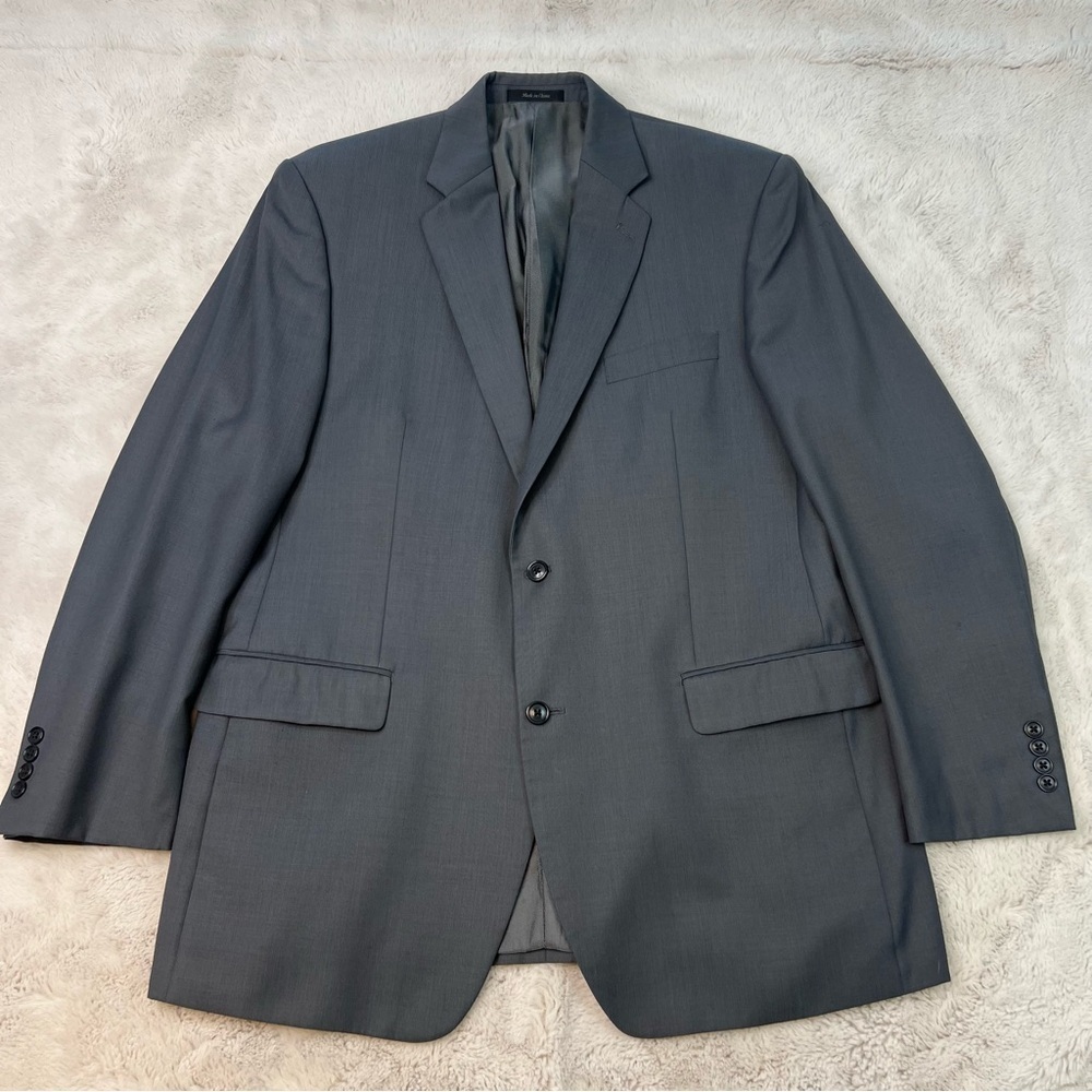 Calvin Klein Grey Wool Blend 2 Button Double Vented Notch Blazer Sport Coat 44L